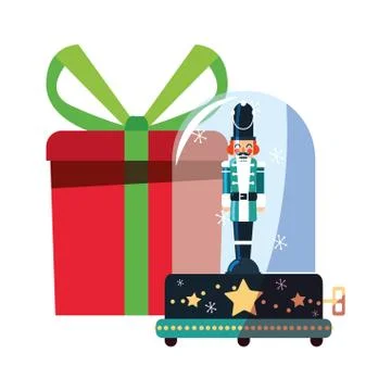 Nutcracker christmas snow globe gift decoration 스톡 일러스트