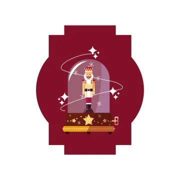 Nutcracker christmas snow globe 스톡 일러스트