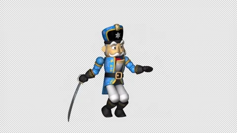 Nutcracker Doll - Christmas Twist Dance - Transparent Loop Stock Footage 143299590