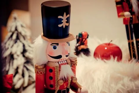 A Nutcracker Doll in a Festive Setting.. Stock Photos