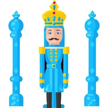 Nutcracker Doll NutcrackerEnchantment NutcrackerJoyfulSeason Holiday Ornament Stock Illustration