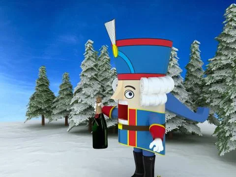 Nutcracker in the forest Stock Illustration