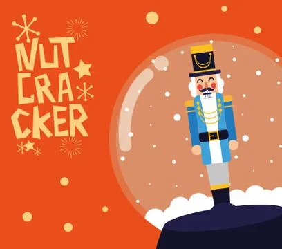 Nutcracker general in crystal ball Illustrazione stock