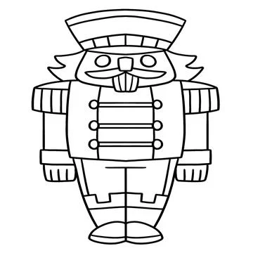 Nutcracker Isolated Coloring Page for Kids 스톡 일러스트