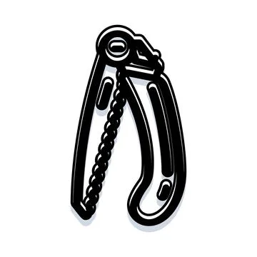 Nutcracker kitchen gadget opening a nut black and white Stockillustratie