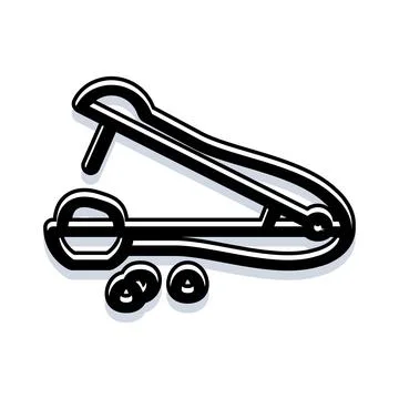 Nutcracker kitchen utensil cracking nuts icon concept Stock Illustration