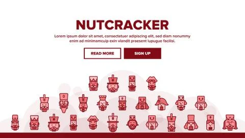 Nutcracker Landing Header Vector Stock Illustration
