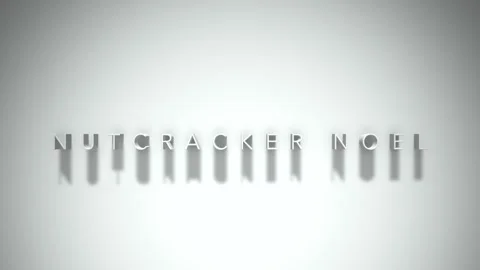 NUTCRACKER NOEL 3D title animation with shadows on a white background Stock Footage 296766709