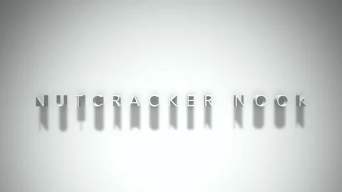 NUTCRACKER NOOK 3D title animation with shadows on a white background Stock Footage 296766839