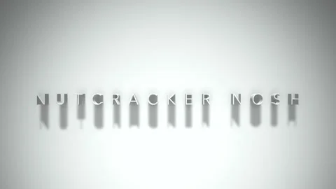 NUTCRACKER NOSH 3D title animation with shadows on a white background Vídeos de archivo 296766845