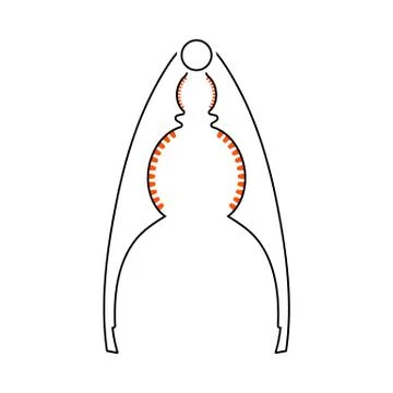 Nutcracker Pliers Icon Illustrazione stock