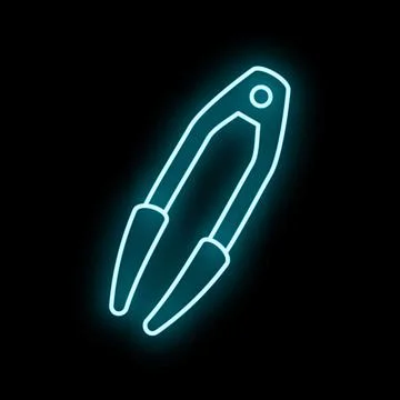 Nutcracker pliers neon glowing kitchen tool icon Stock Illustration