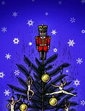 Nutcracker Poster-style Illustration Stock Illustration