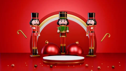 Nutcracker Soldier And Christmas Podium 4 Vidéo 314782234