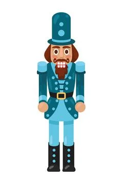 Nutcracker soldier with blue uniform Illustrazione stock