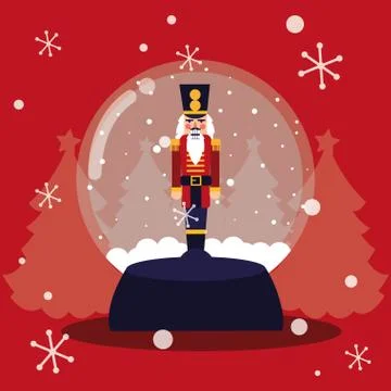 Nutcracker soldier in crystal ball イラスト素材