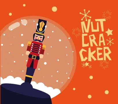 Nutcracker soldier in crystal ball Stock Illustration