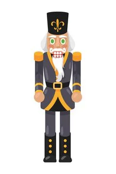 Nutcracker soldier with gray uniform Stock Illustration