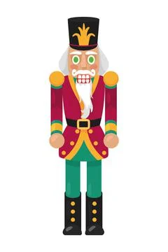 Nutcracker soldier with redwine uniform Stock Illustration