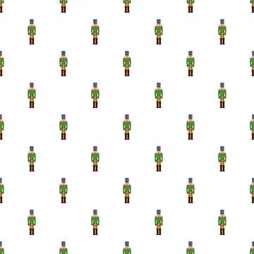 Nutcracker soldier repeating pattern for christmas holiday background Illustrazione stock