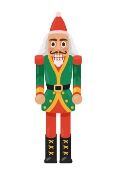 Nutcracker soldier with santa hat Illustrazione stock