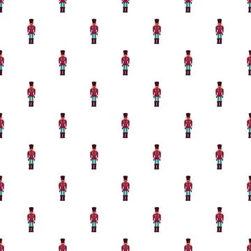 Nutcracker soldier toy figures repeating seamless pattern Stock Illustration