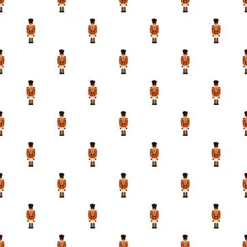 Nutcracker soldier toy figures seamless pattern Stock Illustration