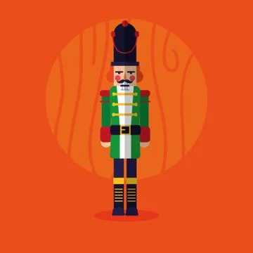 Nutcracker soldier toy icon Stock Illustration