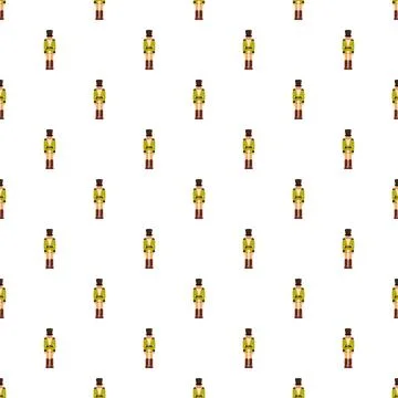 Nutcracker soldier toy repeating pattern for holiday background Stock Illustration