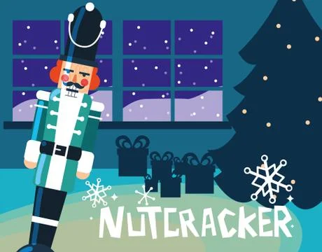 Nutcracker soldier with tree christmas イラスト素材