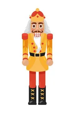 Nutcracker soldier with yellow uniform 库存插图