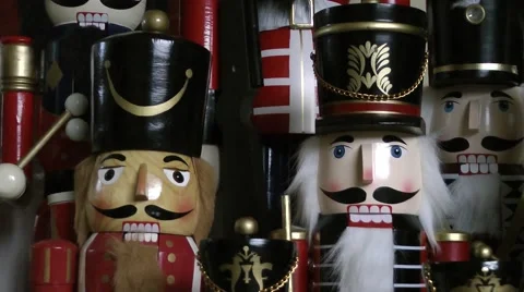 Nutcracker Soldiers festive figures close up Stock Footage 46467676