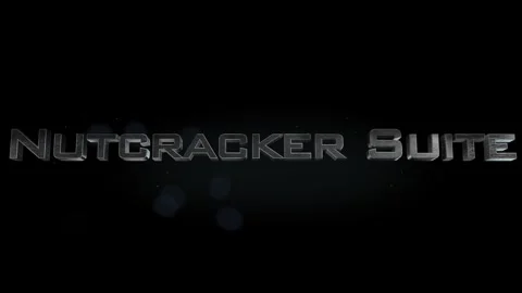 Nutcracker suite 3D title, metal text animation on transparent alpha channel Stock Footage 255837567