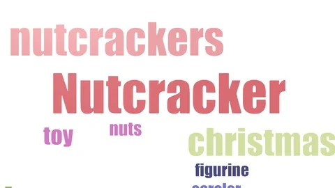 Nutcracker Tagcloud Animated On White Background Stock Footage 103657380