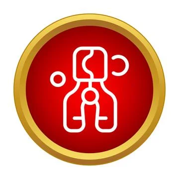 Nutcracker tool icon on a red background Stock Illustration