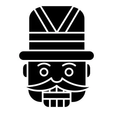 Nutcracker - toy soldier icon, vector illustration, black sign on isolated Stock Illustration