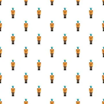 Nutcracker toy soldier pattern for christmas decoration background Stock Illustration