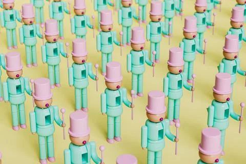 Nutcracker toys 3d rendering Stock Illustration