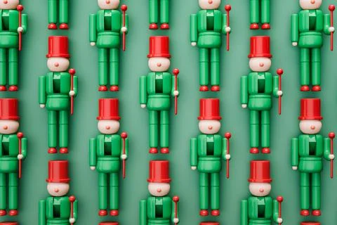 Nutcracker toys 3d rendering Stock Illustration