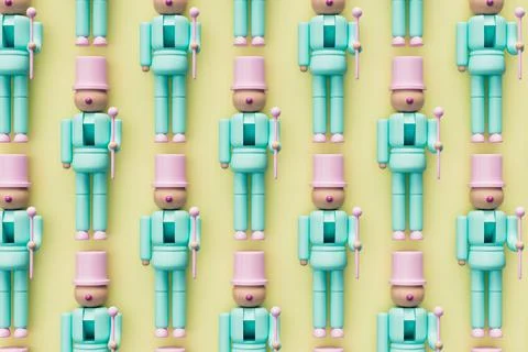 Nutcracker toys 3d rendering Stock Illustration