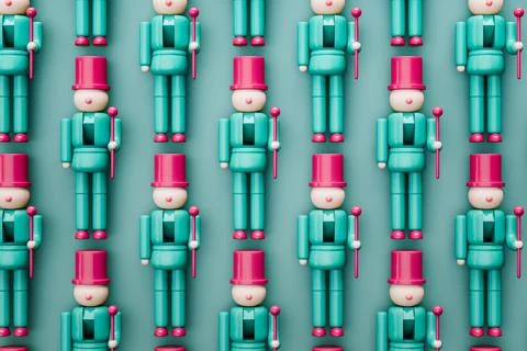 Nutcracker toys 3d rendering Stock Illustration