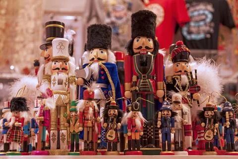 Nutcracker toys on a retail display Stock-Fotos
