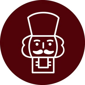 Nutcracker Vector Icon in Dark Red Circle Badge Stock Illustration