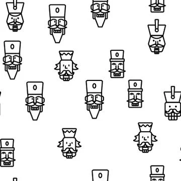 Nutcracker Vector Seamless Pattern Stock Illustration