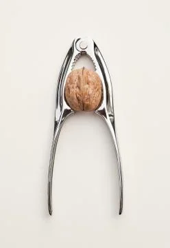 A nutcracker with a walnut Stock Photos