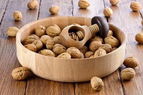 Nutcracker with walnuts Stock Photos