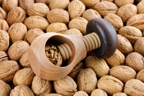 Nutcracker with walnuts Stock Photos