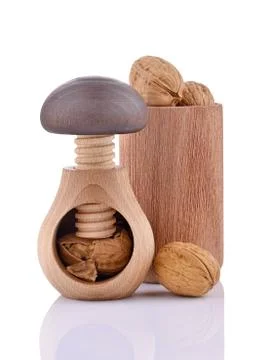 Nutcracker with walnuts Stock Photos