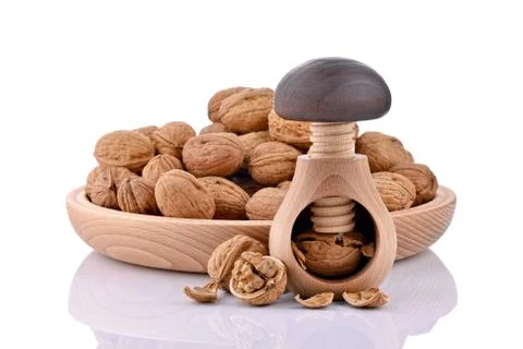 Nutcracker with walnuts Stock Photos