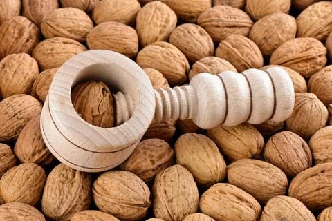 Nutcracker with walnuts Stock Photos